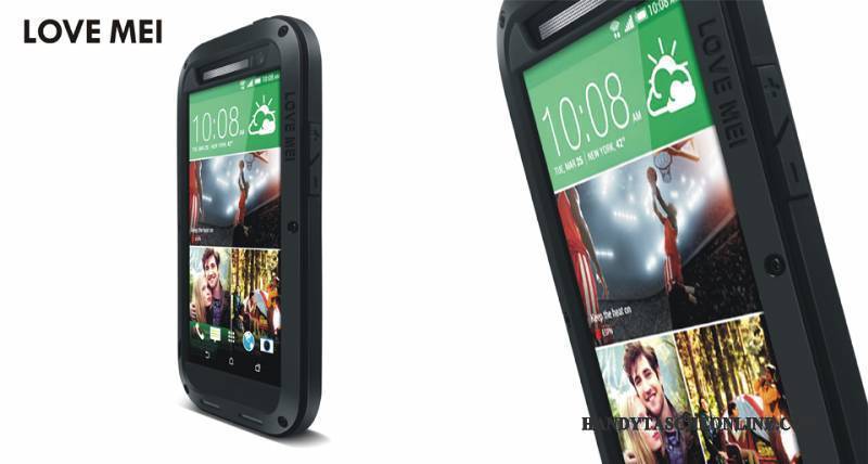 Hülle Htc One M8 Schutz Nubuck Anti-sturz, Case Htc One M8 Taschen Drei Verteidigungen Schwarz