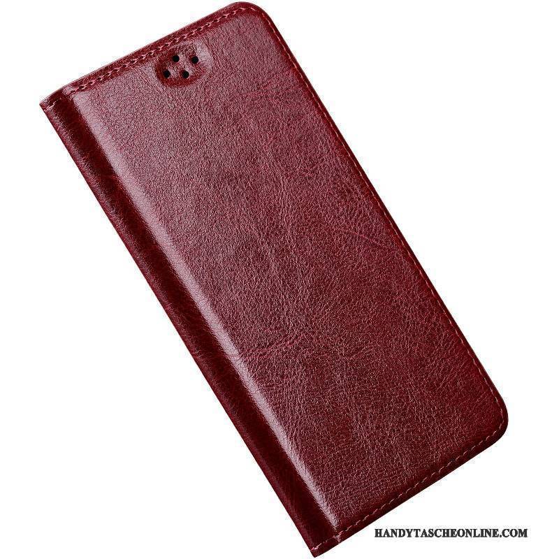 Hülle Htc One M9 Folio Handyhüllen Einfach, Case Htc One M9 Luxus Rot Anti-sturz