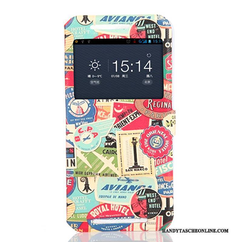 Hülle Htc One M9 Schutz Fenster Öffnen Handyhüllen, Case Htc One M9 Folio Blau