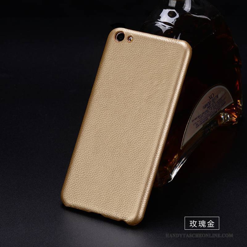 Hülle Htc U Play Leder Schlank Handyhüllen, Case Htc U Play Lederhülle Angepasst Gold