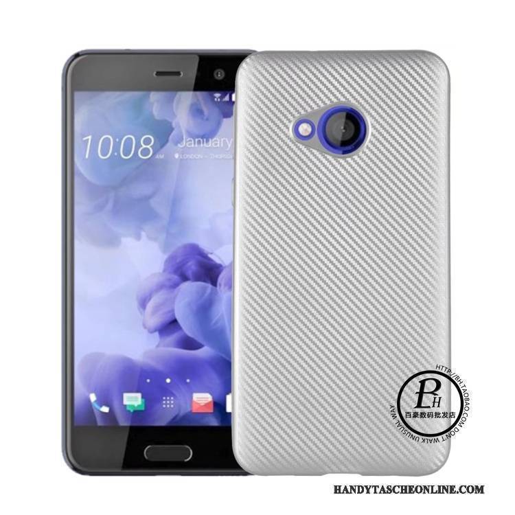 Hülle Htc U Play Schutz Faser Muster, Case Htc U Play Weiche Handyhüllen Grau