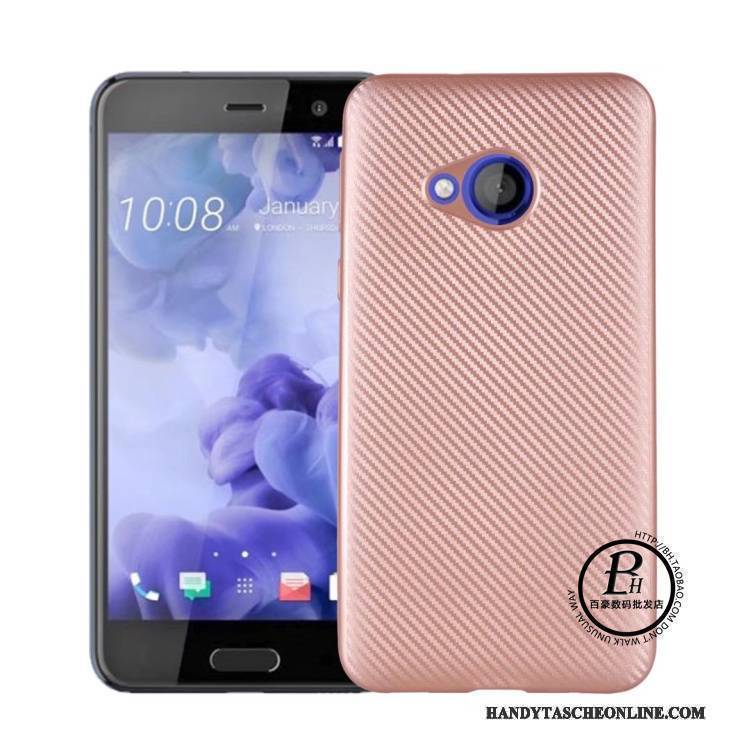 Hülle Htc U Play Schutz Faser Muster, Case Htc U Play Weiche Handyhüllen Grau