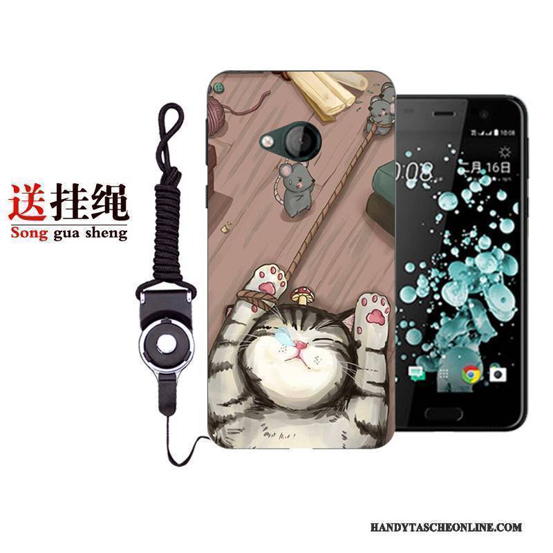 Hülle Htc U Play Schutz Handyhüllen Weiß, Case Htc U Play Karikatur Rot Anti-sturz