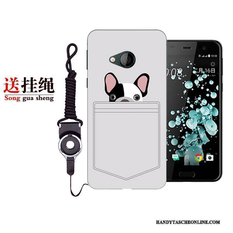 Hülle Htc U Play Schutz Handyhüllen Weiß, Case Htc U Play Karikatur Rot Anti-sturz