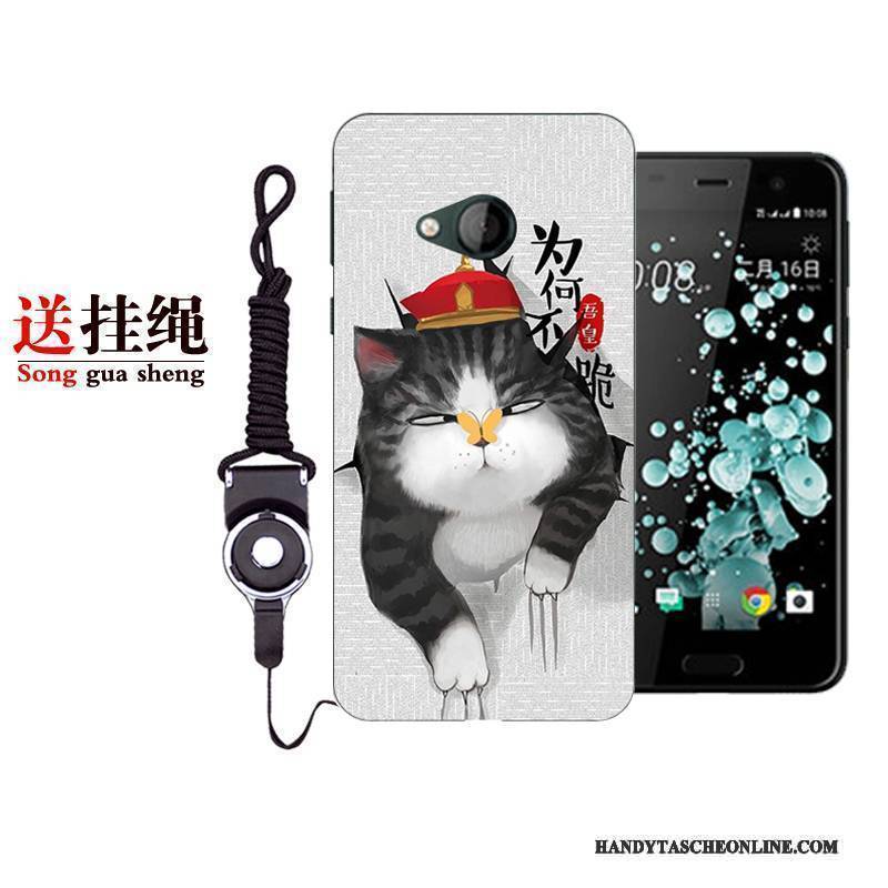 Hülle Htc U Play Schutz Handyhüllen Weiß, Case Htc U Play Karikatur Rot Anti-sturz