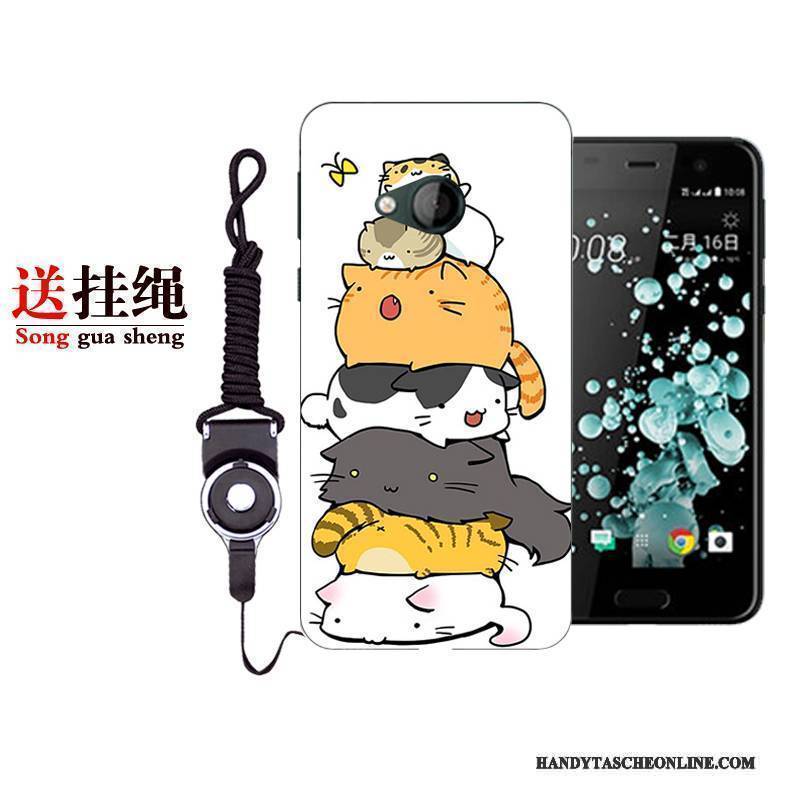 Hülle Htc U Play Schutz Handyhüllen Weiß, Case Htc U Play Karikatur Rot Anti-sturz