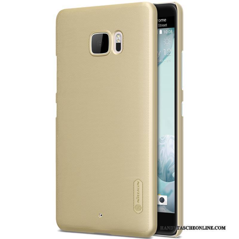 Hülle Htc U Ultra Schutz Weiß Gold, Case Htc U Ultra Handyhüllen Nubuck