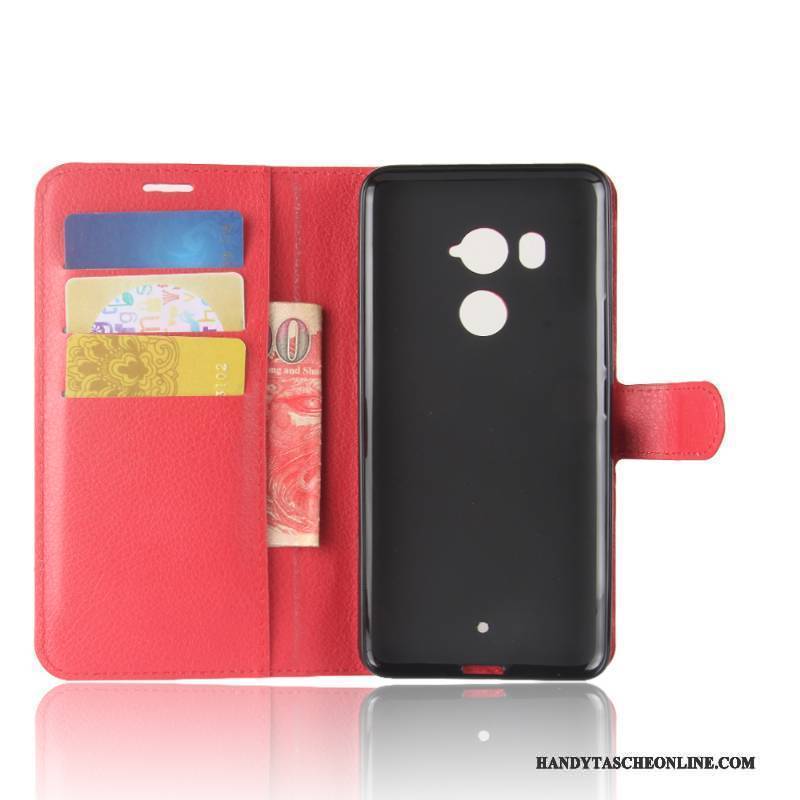 Hülle Htc U11+ Folio Karte Anti-sturz, Case Htc U11+ Taschen Handyhüllen Schwarz