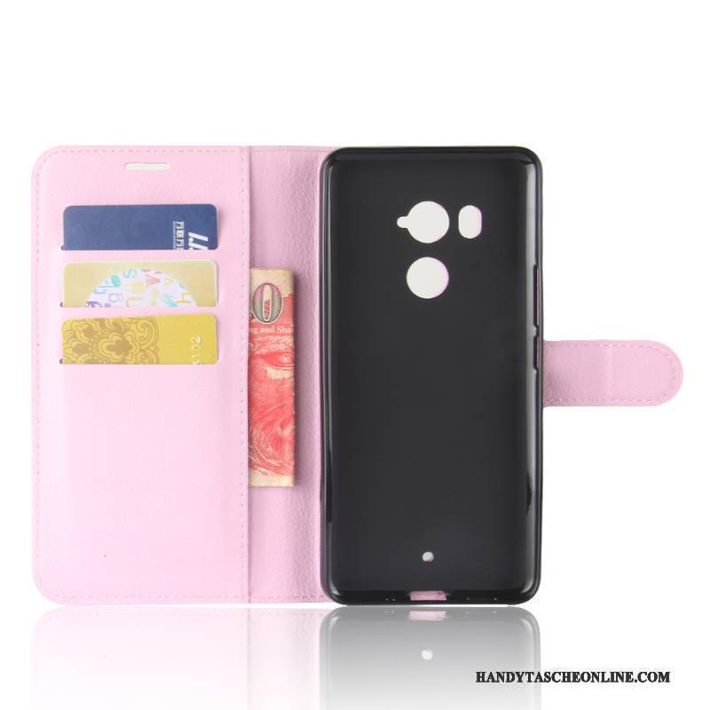 Hülle Htc U11+ Folio Karte Anti-sturz, Case Htc U11+ Taschen Handyhüllen Schwarz