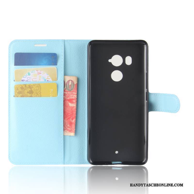 Hülle Htc U11+ Folio Karte Anti-sturz, Case Htc U11+ Taschen Handyhüllen Schwarz