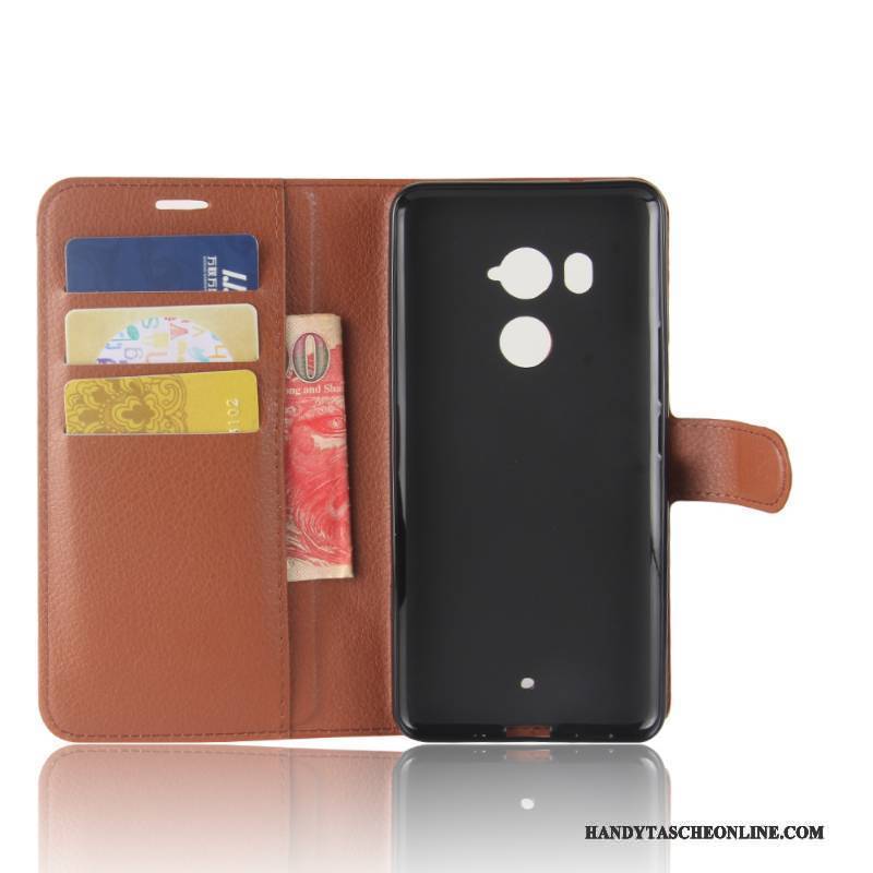 Hülle Htc U11+ Folio Karte Anti-sturz, Case Htc U11+ Taschen Handyhüllen Schwarz