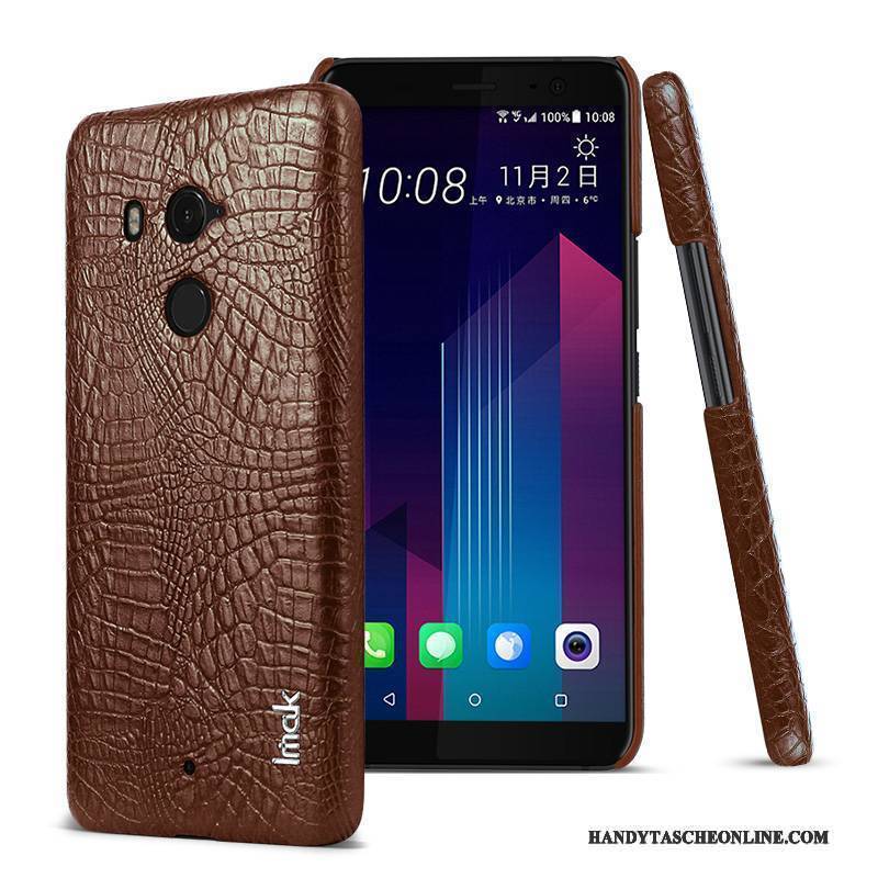 Hülle Htc U11 Leder Grün Anti-sturz, Case Htc U11 Schutz Krokodilmuster