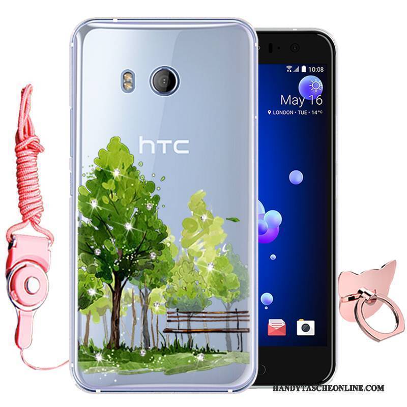 Hülle Htc U11 Silikon Handyhüllen Grün, Case Htc U11 Weiche Anti-sturz