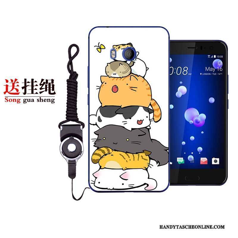 Hülle Htc U11 Weiche Anti-sturz Rot, Case Htc U11 Karikatur Handyhüllen Weiß