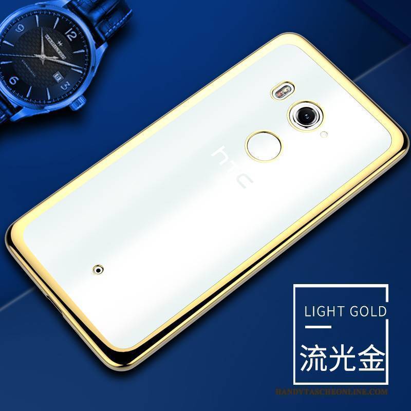 Hülle Htc U11+ Weiche Gold Handyhüllen, Case Htc U11+ Schutz Anti-sturz Transparent