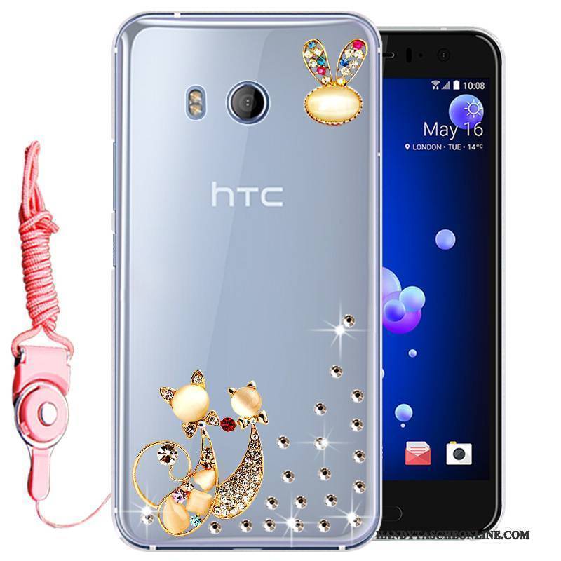 Hülle Htc U11 Weiche Handyhüllen Anti-sturz, Case Htc U11 Taschen Gold