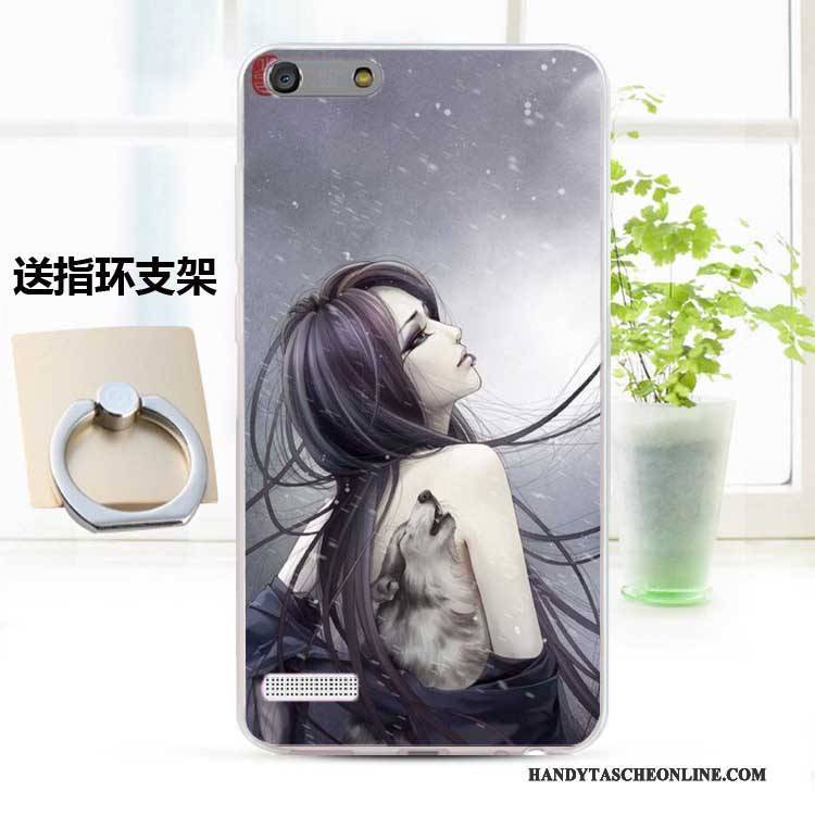 Hülle Huawei Ascend G6 Schutz Anti-sturz Handyhüllen, Case Huawei Ascend G6 Weiche Persönlichkeit Blau