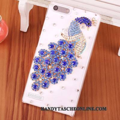 Hülle Huawei Ascend G6 Strass Handyhüllen Blau, Case Huawei Ascend G6 Schutz