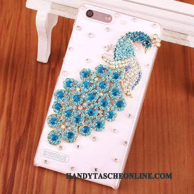 Hülle Huawei Ascend G6 Strass Handyhüllen Blau, Case Huawei Ascend G6 Schutz