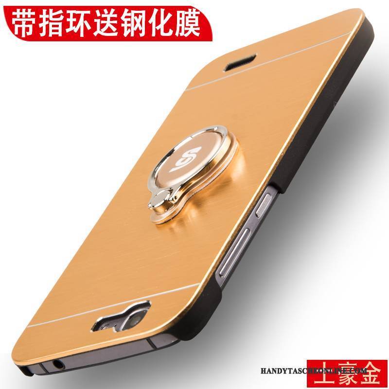 Hülle Huawei Ascend G7 Metall Silber Nubuck, Case Huawei Ascend G7 Schutz Schwer Gold