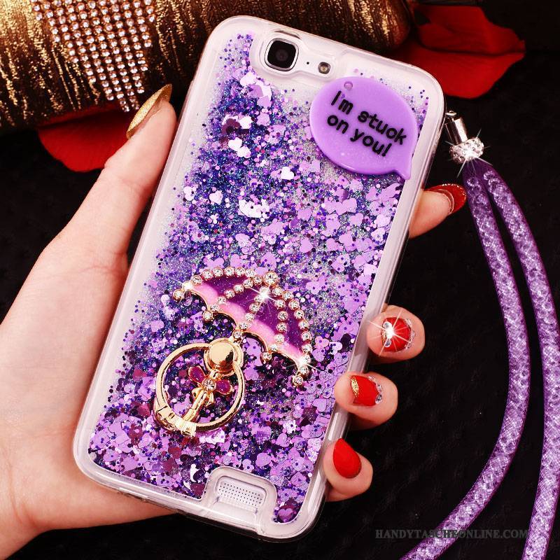 Hülle Huawei Ascend G7 Strass Dünne Lila, Case Huawei Ascend G7 Schutz Handyhüllen Treibsand