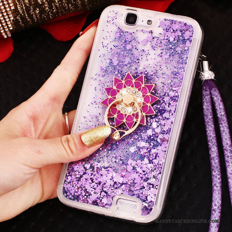 Hülle Huawei Ascend G7 Strass Dünne Lila, Case Huawei Ascend G7 Schutz Handyhüllen Treibsand