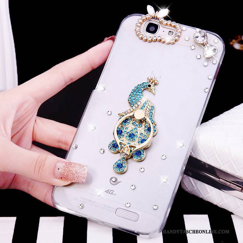 Hülle Huawei Ascend G7 Strass Handyhüllen Weiß, Case Huawei Ascend G7 Ring Trend