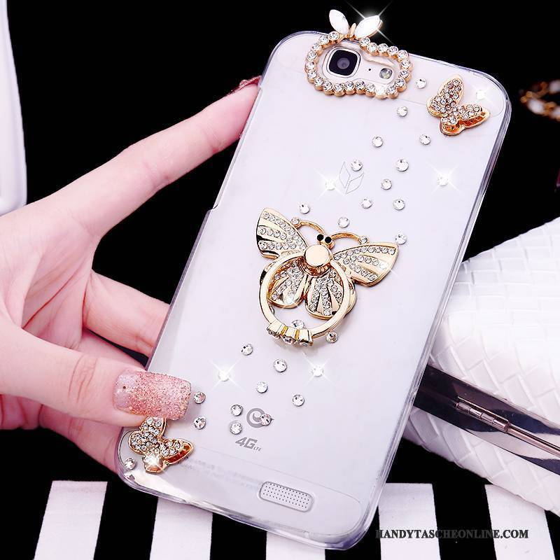 Hülle Huawei Ascend G7 Strass Handyhüllen Weiß, Case Huawei Ascend G7 Ring Trend