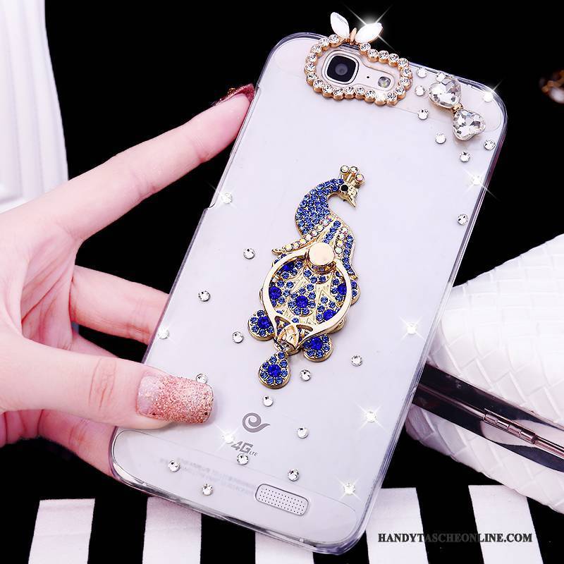 Hülle Huawei Ascend G7 Strass Handyhüllen Weiß, Case Huawei Ascend G7 Ring Trend