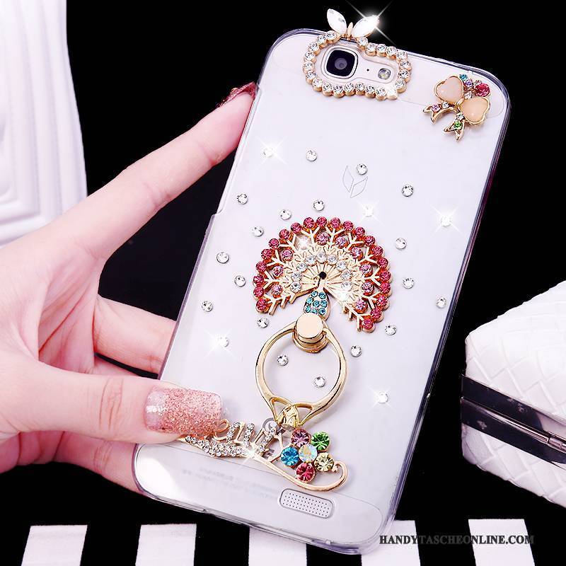 Hülle Huawei Ascend G7 Strass Handyhüllen Weiß, Case Huawei Ascend G7 Ring Trend