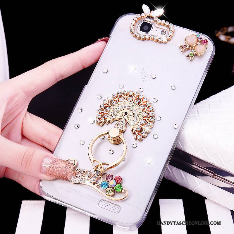 Hülle Huawei Ascend G7 Strass Handyhüllen Weiß, Case Huawei Ascend G7 Ring Trend