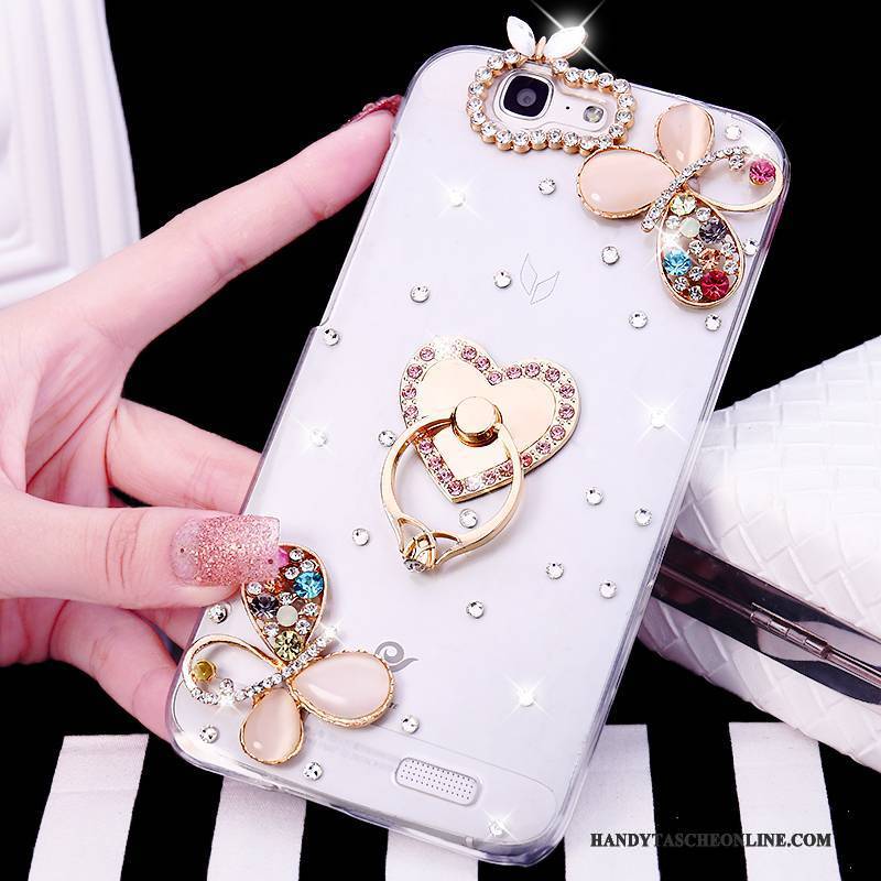 Hülle Huawei Ascend G7 Strass Handyhüllen Weiß, Case Huawei Ascend G7 Ring Trend