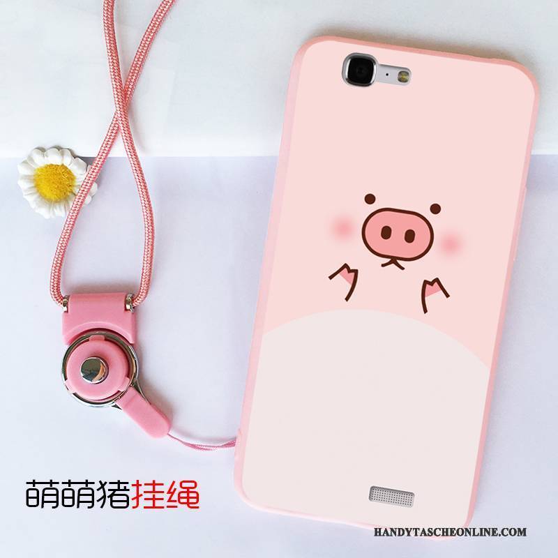 Hülle Huawei Ascend G7 Weiche Anti-sturz Rosa, Case Huawei Ascend G7 Schutz Handyhüllen Ring