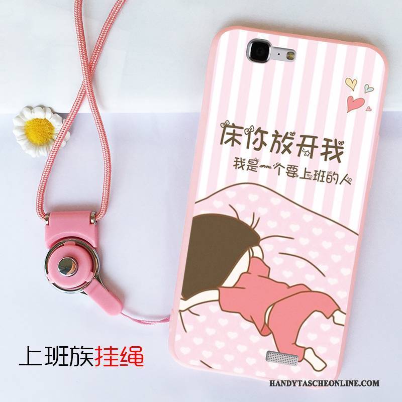 Hülle Huawei Ascend G7 Weiche Anti-sturz Rosa, Case Huawei Ascend G7 Schutz Handyhüllen Ring