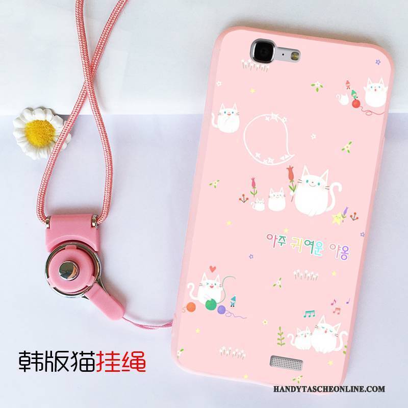 Hülle Huawei Ascend G7 Weiche Anti-sturz Rosa, Case Huawei Ascend G7 Schutz Handyhüllen Ring