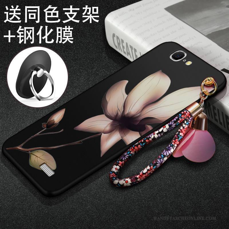 Hülle Huawei Ascend G7 Weiche Handyhüllen Nubuck, Case Huawei Ascend G7 Schutz Schwarz