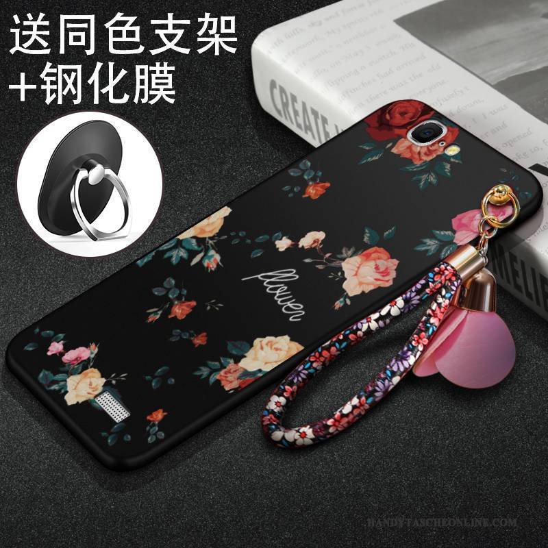 Hülle Huawei Ascend G7 Weiche Handyhüllen Nubuck, Case Huawei Ascend G7 Schutz Schwarz