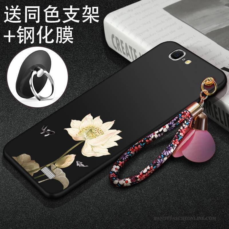 Hülle Huawei Ascend G7 Weiche Handyhüllen Nubuck, Case Huawei Ascend G7 Schutz Schwarz