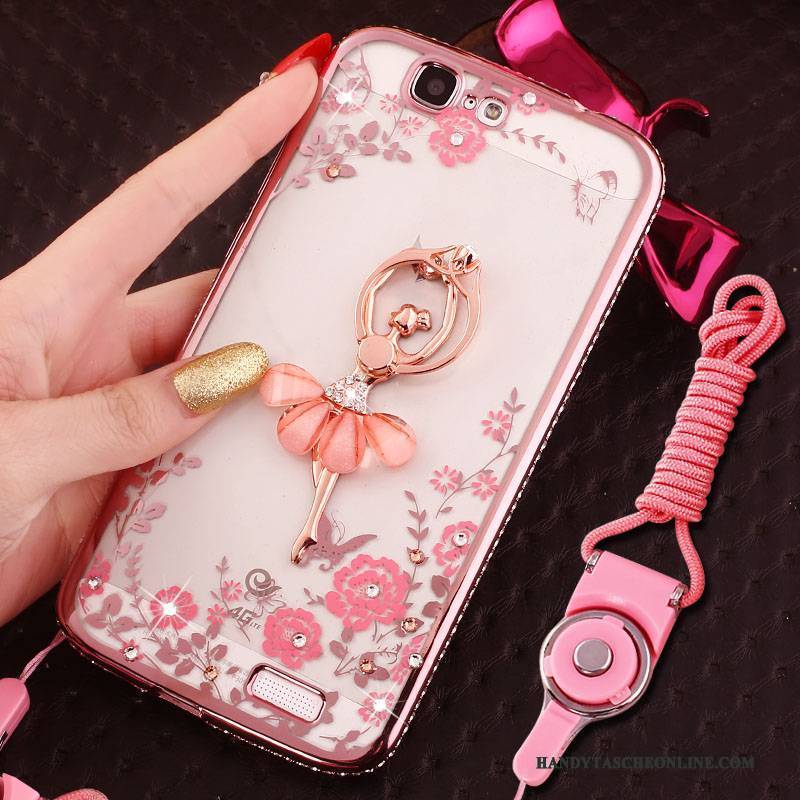 Hülle Huawei Ascend G7 Weiche Handyhüllen Rosa, Case Huawei Ascend G7 Schutz Trend Hängende Verzierungen