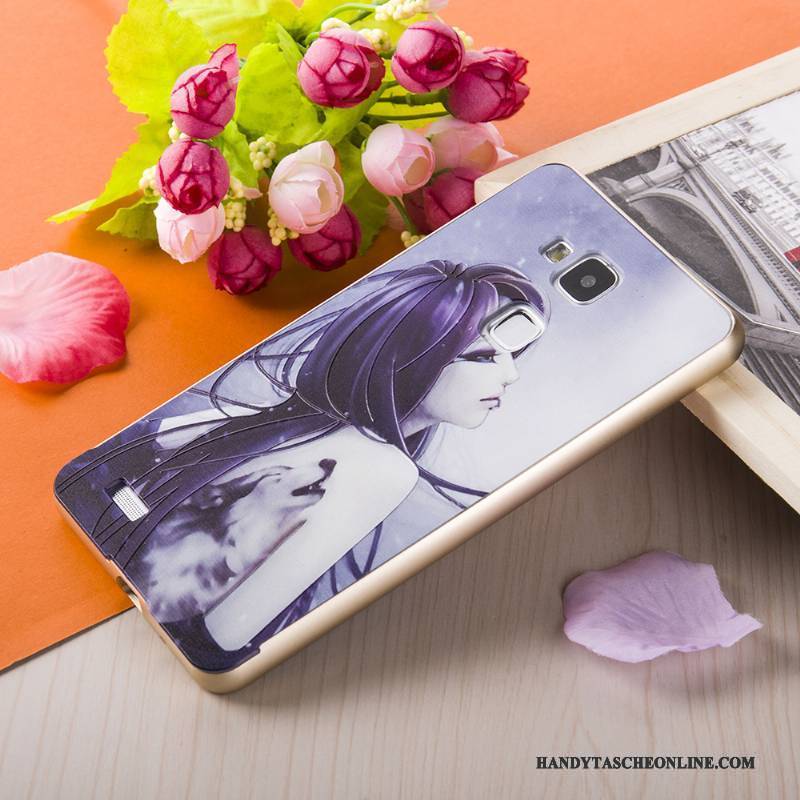 Hülle Huawei Ascend Mate 7 Gemalt Rosa Silber, Case Huawei Ascend Mate 7 Prägung Grenze Gold