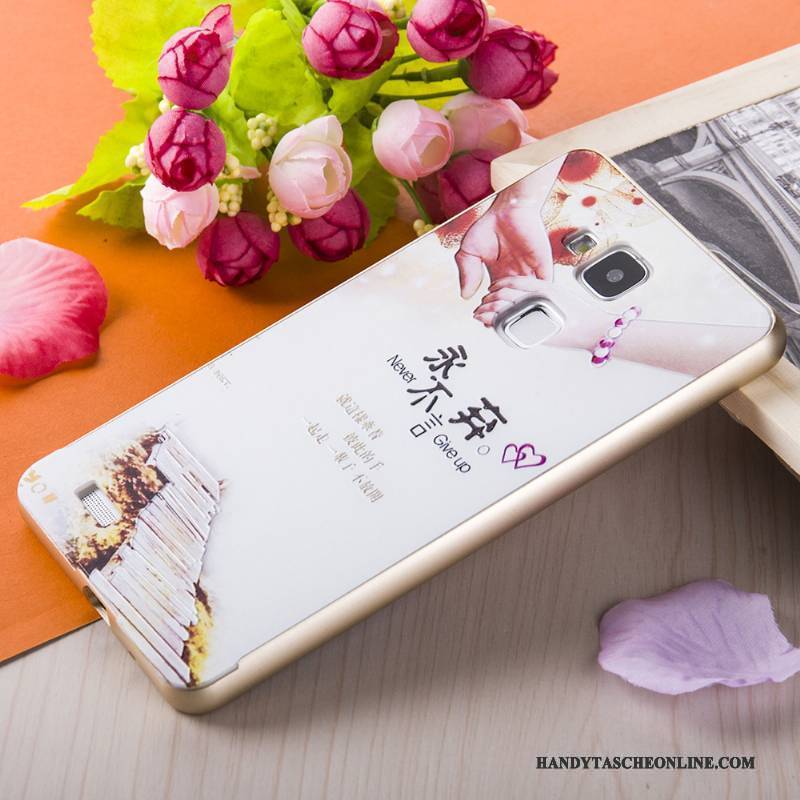 Hülle Huawei Ascend Mate 7 Gemalt Rosa Silber, Case Huawei Ascend Mate 7 Prägung Grenze Gold