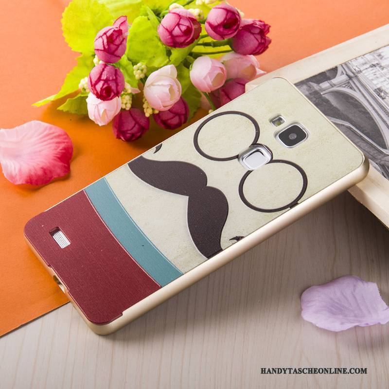 Hülle Huawei Ascend Mate 7 Gemalt Rosa Silber, Case Huawei Ascend Mate 7 Prägung Grenze Gold