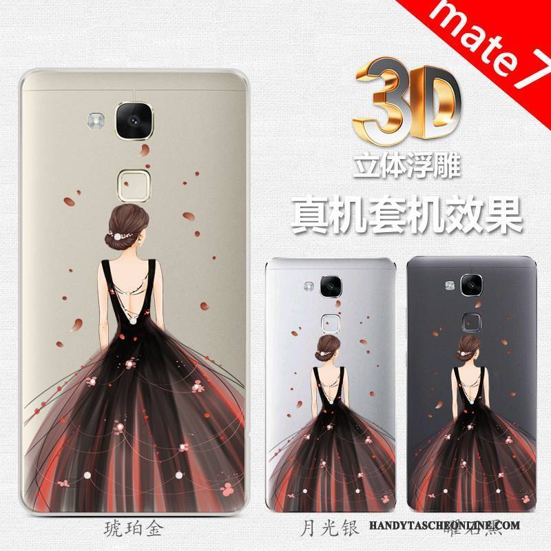 Hülle Huawei Ascend Mate 7 Gemalt Weiß Schlank, Case Huawei Ascend Mate 7 Silikon Handyhüllen Neu