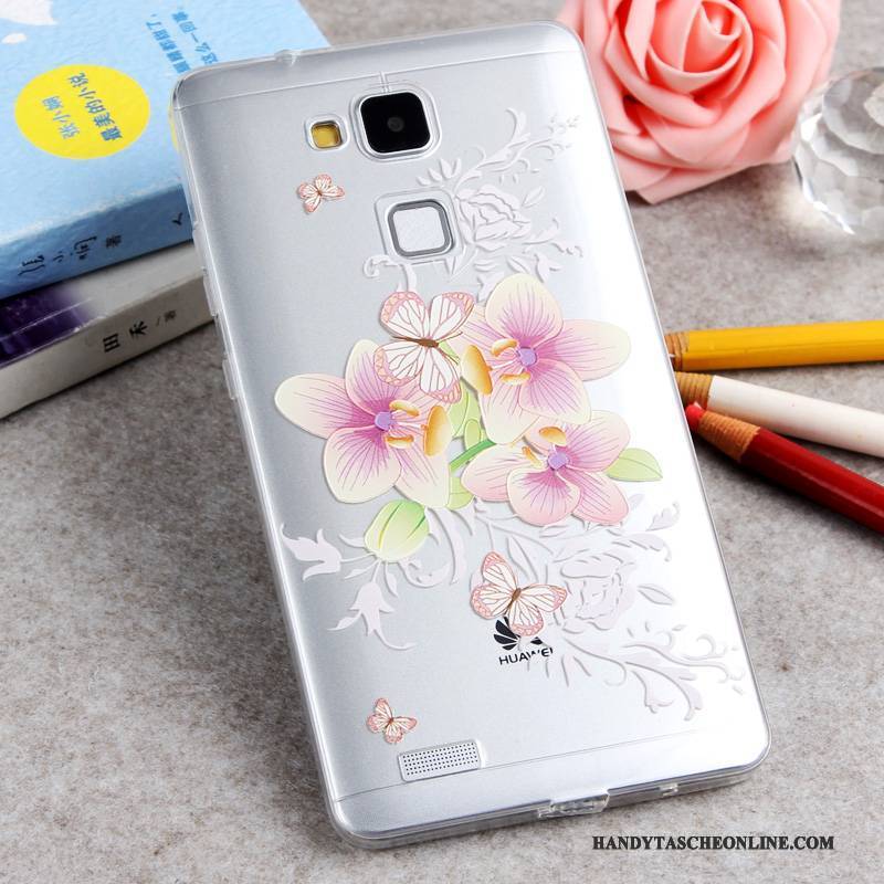 Hülle Huawei Ascend Mate 7 Gemalt Weiß Schlank, Case Huawei Ascend Mate 7 Silikon Handyhüllen Neu