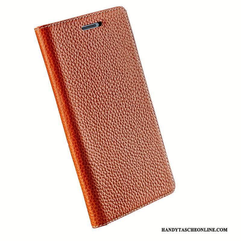 Hülle Huawei Ascend Mate 7 Leder Handyhüllen Schwarz, Case Huawei Ascend Mate 7 Folio Einfach