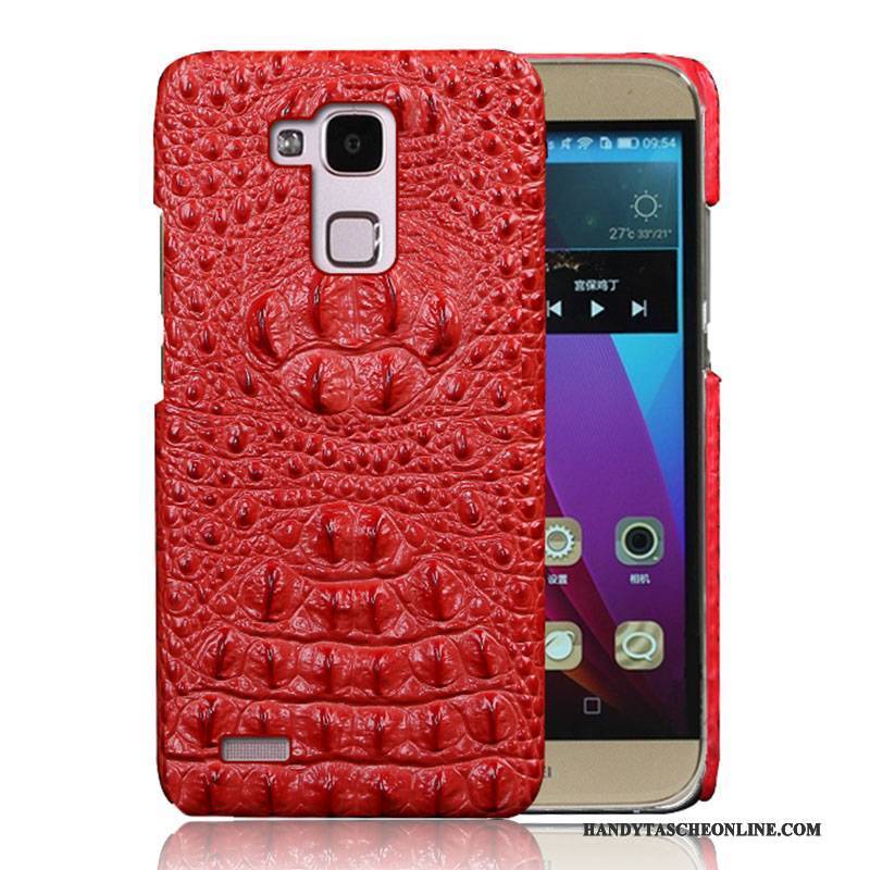 Hülle Huawei Ascend Mate 7 Leder Rot Hintere Abdeckung, Case Huawei Ascend Mate 7 Lederhülle Schlank Handyhüllen