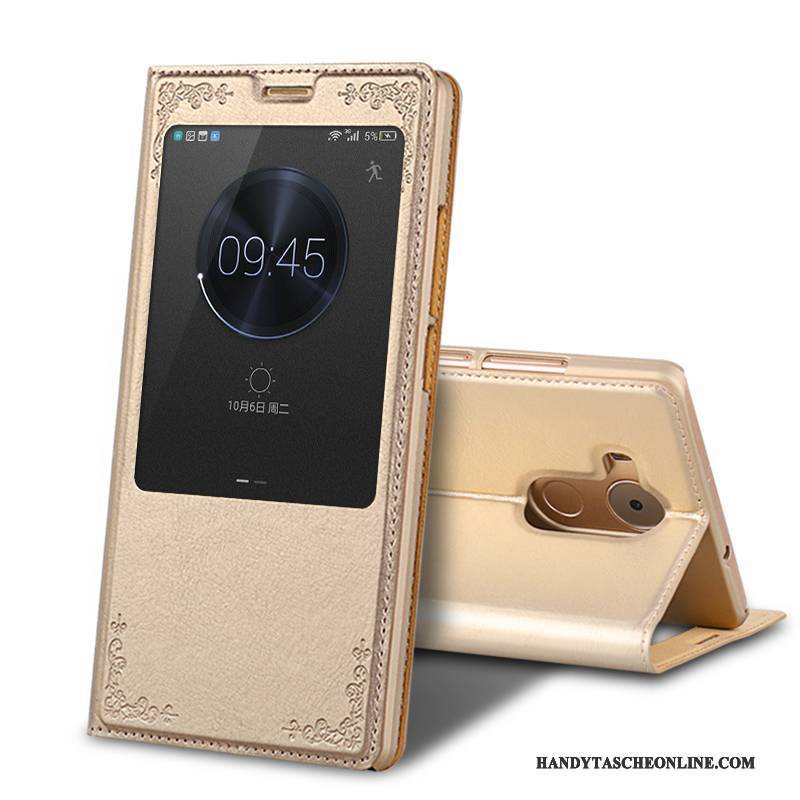 Hülle Huawei Ascend Mate 7 Lederhülle Trend Gold, Case Huawei Ascend Mate 7 Schutz Handyhüllen