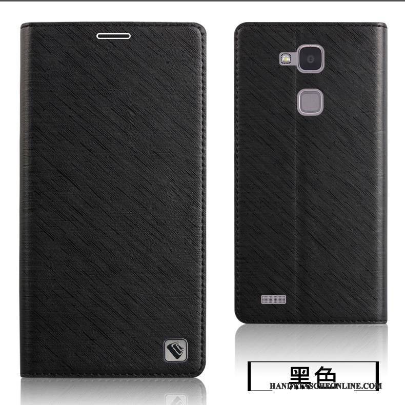 Hülle Huawei Ascend Mate 7 Schutz Handyhüllen Grau, Case Huawei Ascend Mate 7 Lederhülle