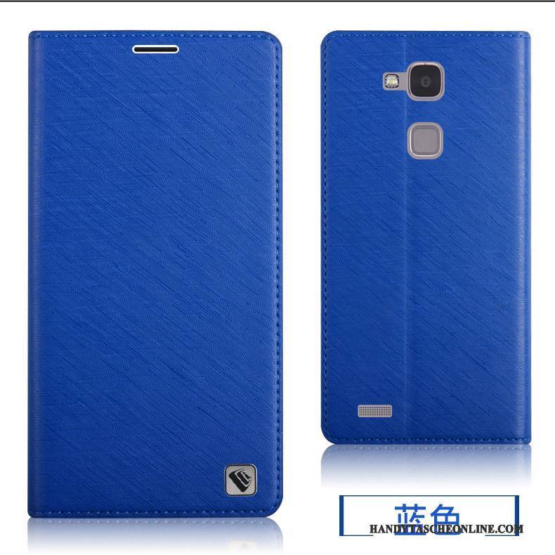 Hülle Huawei Ascend Mate 7 Schutz Handyhüllen Grau, Case Huawei Ascend Mate 7 Lederhülle