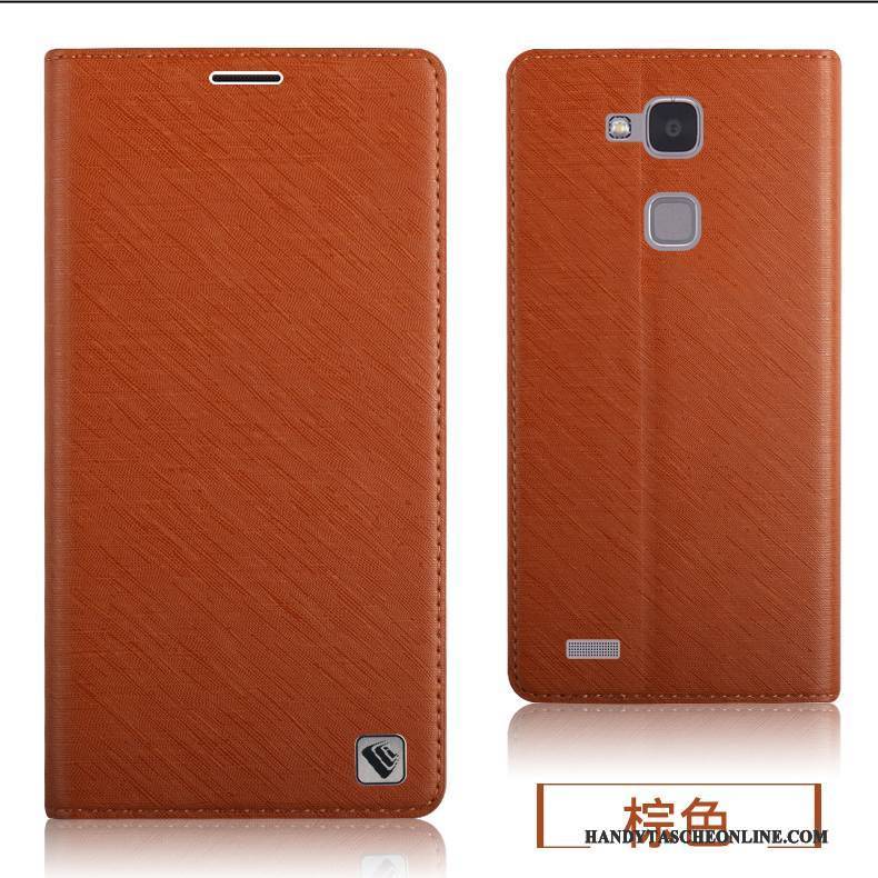 Hülle Huawei Ascend Mate 7 Schutz Handyhüllen Grau, Case Huawei Ascend Mate 7 Lederhülle